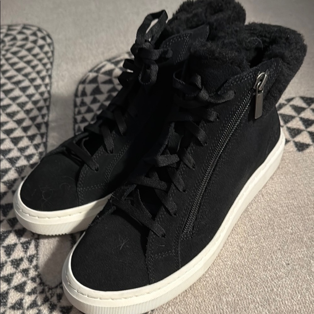 UGG Black High-Top Sneakers with Zipper Detail